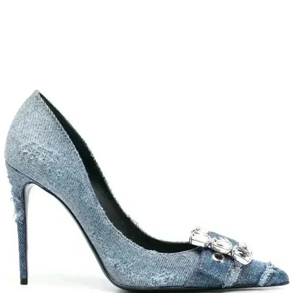 New Dolce & Gabbana Patchwork/Denim Blue Jean 105 MM Pump, NEW IN BOX size 39 - Picture 7 of 17